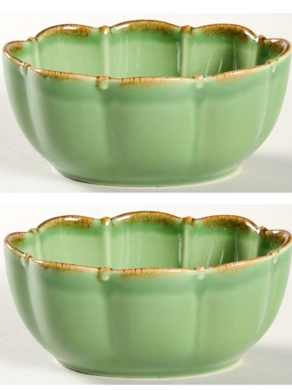 Discont Southern Living 2 #41172 Green Verde Collection Ceramic Accent Bowls